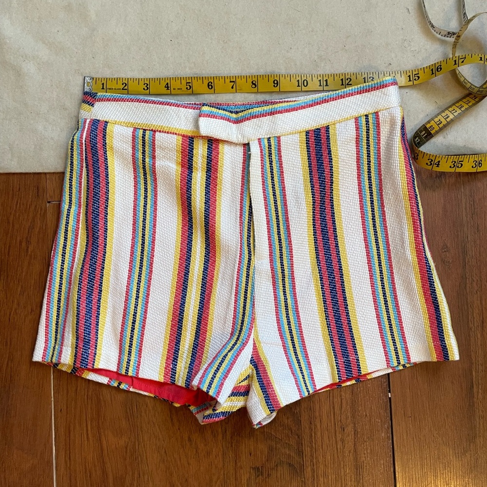 Judith March colorful striped woven and lined shorts